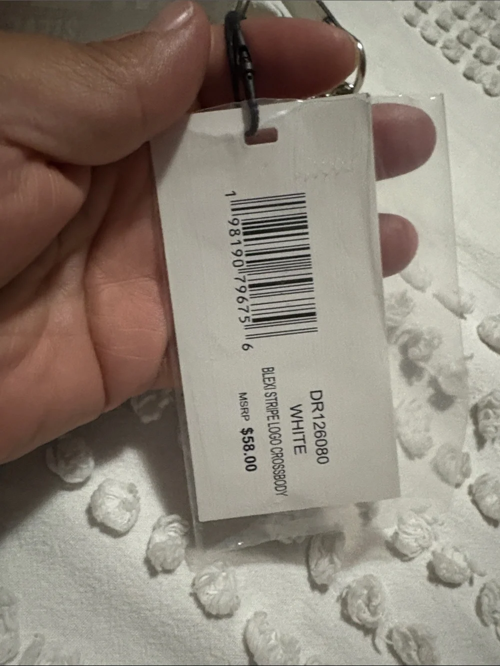 Steve Madden White Logo Print Crossbody Bag